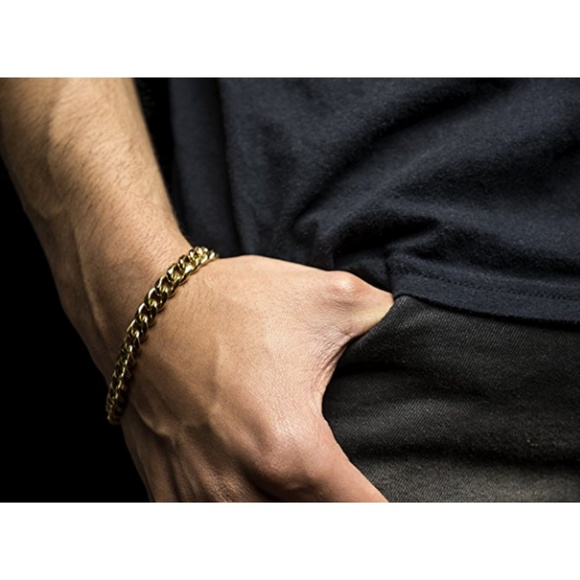 Mens "Marc" Real 18K Gold Plated Cuban Bracelet - Picture 5 of 5